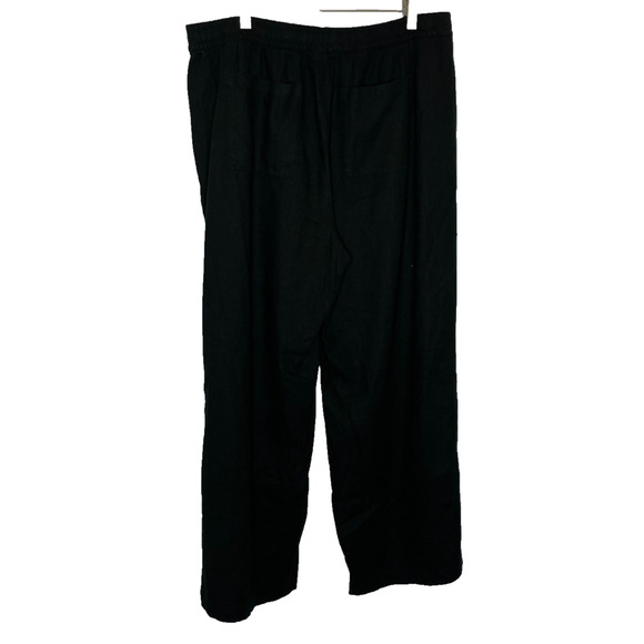 Women's Large Old Navy Black Linen Blend Pull-On Straight Leg Pants - Picture 4 of 5